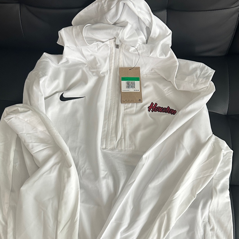 Nike White Hooded Jacket with Embroidery